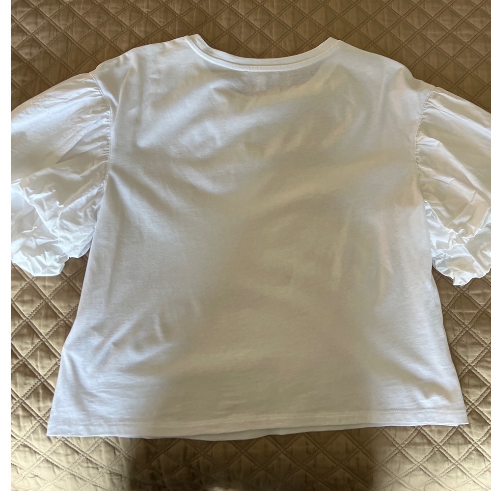 Joie Bee Puff Sleeve White Tee size S - Picture 6 of 7
